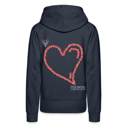 Woman Hoodie Hearts Light - Navy