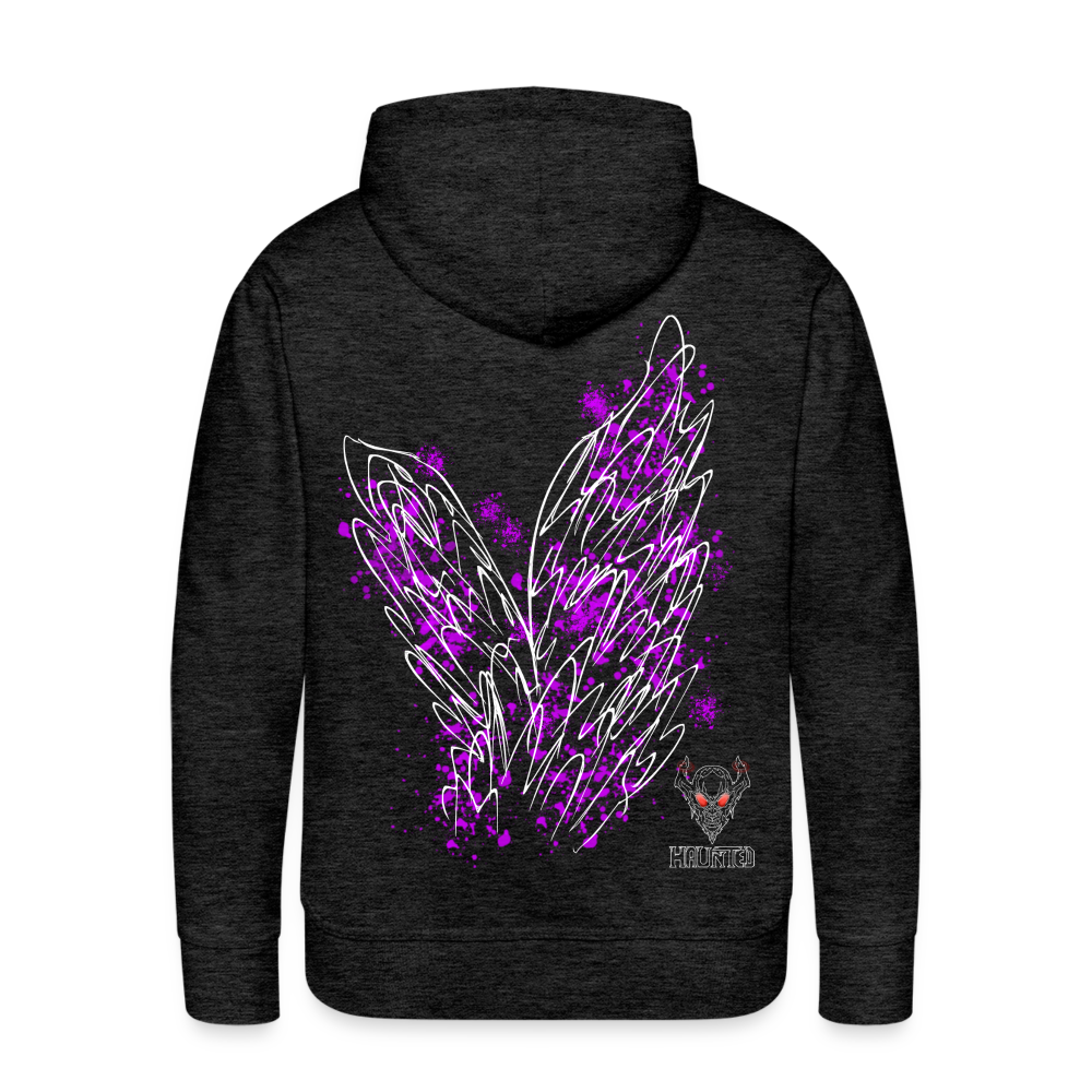 Men Hoodie Pink Wings - Anthrazit