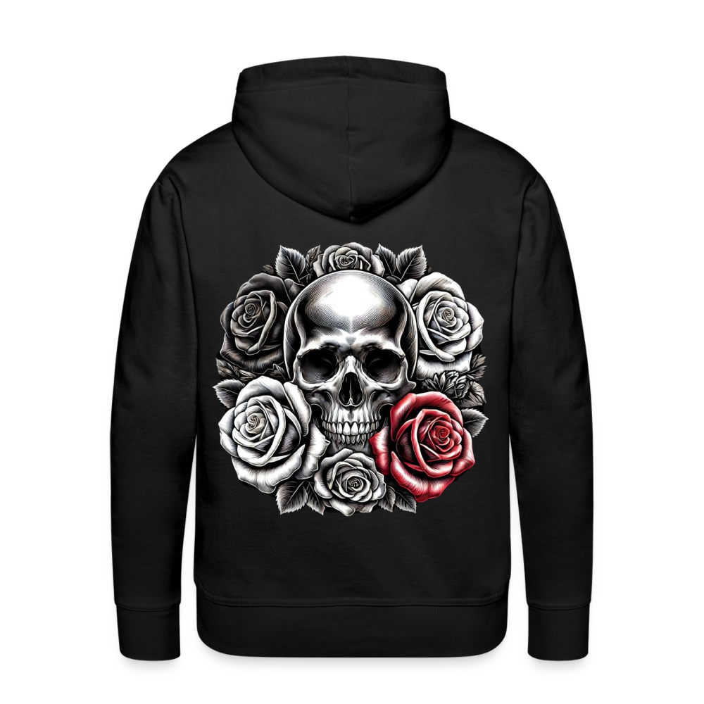 Men Hoodie Skull Roses - Schwarz