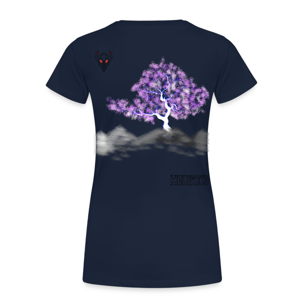 Woman T-Shirt Cherry Blossom - Navy