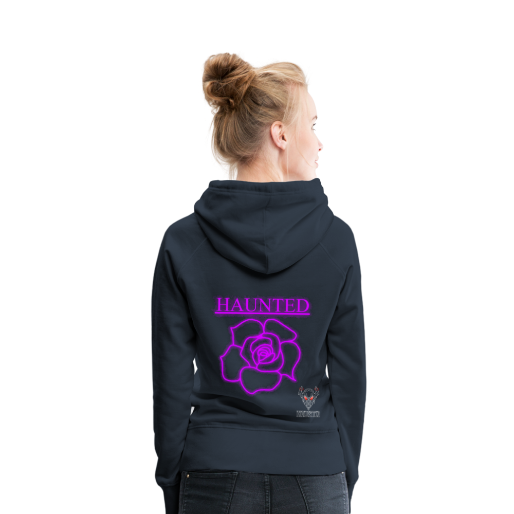 Women Hoodie Pink Neon Rose - Navy
