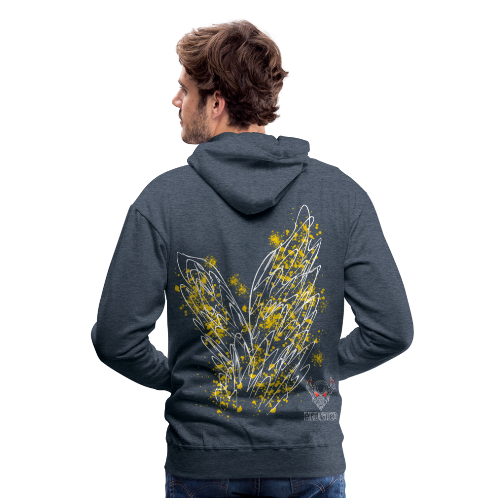 Men Hoodie Yellow Wings - Jeansblau
