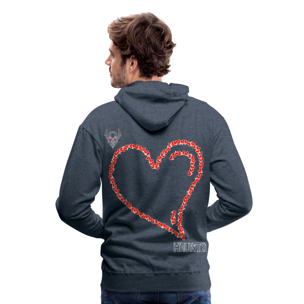 Man Hoodie Hearts Light - Jeansblau