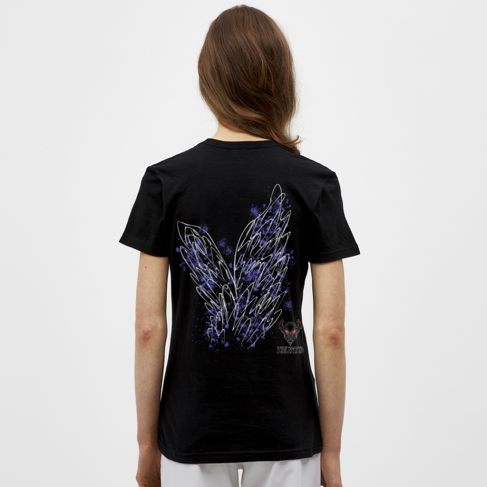 Women T-Shirt Light Blue Wings - Schwarz