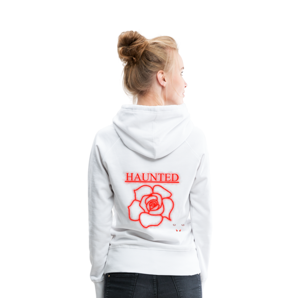 Women Hoodie Red Neon Rose - Weiß