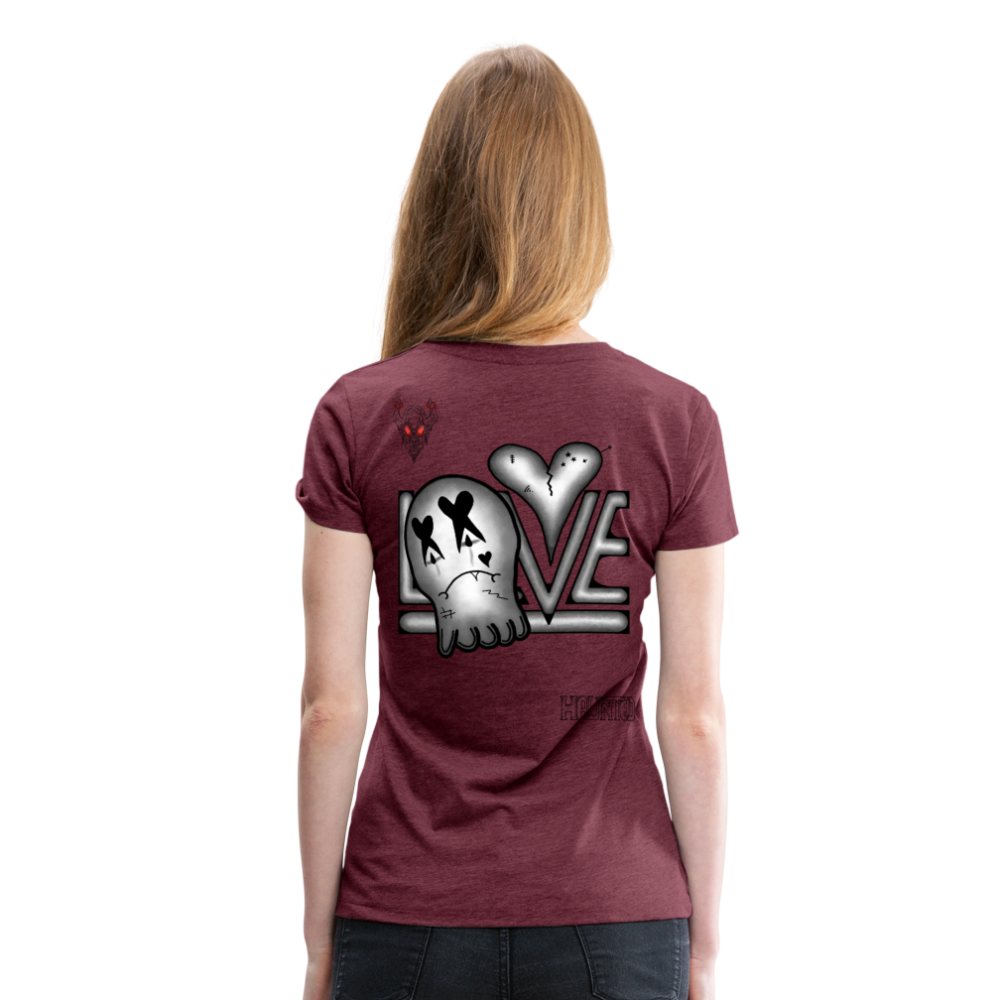 Woman T-Shirt LOVE - Bordeauxrot meliert