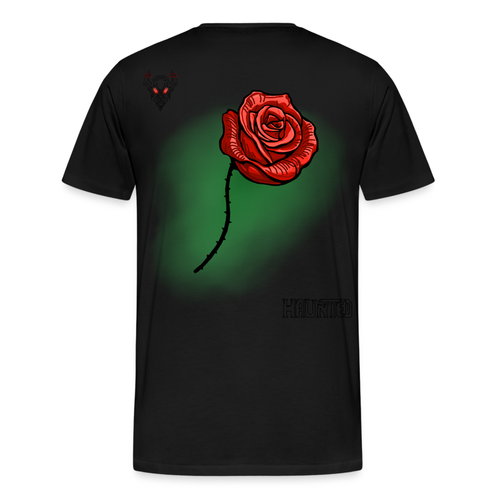 Man T-Shirt Rose on Green 3 - Schwarz