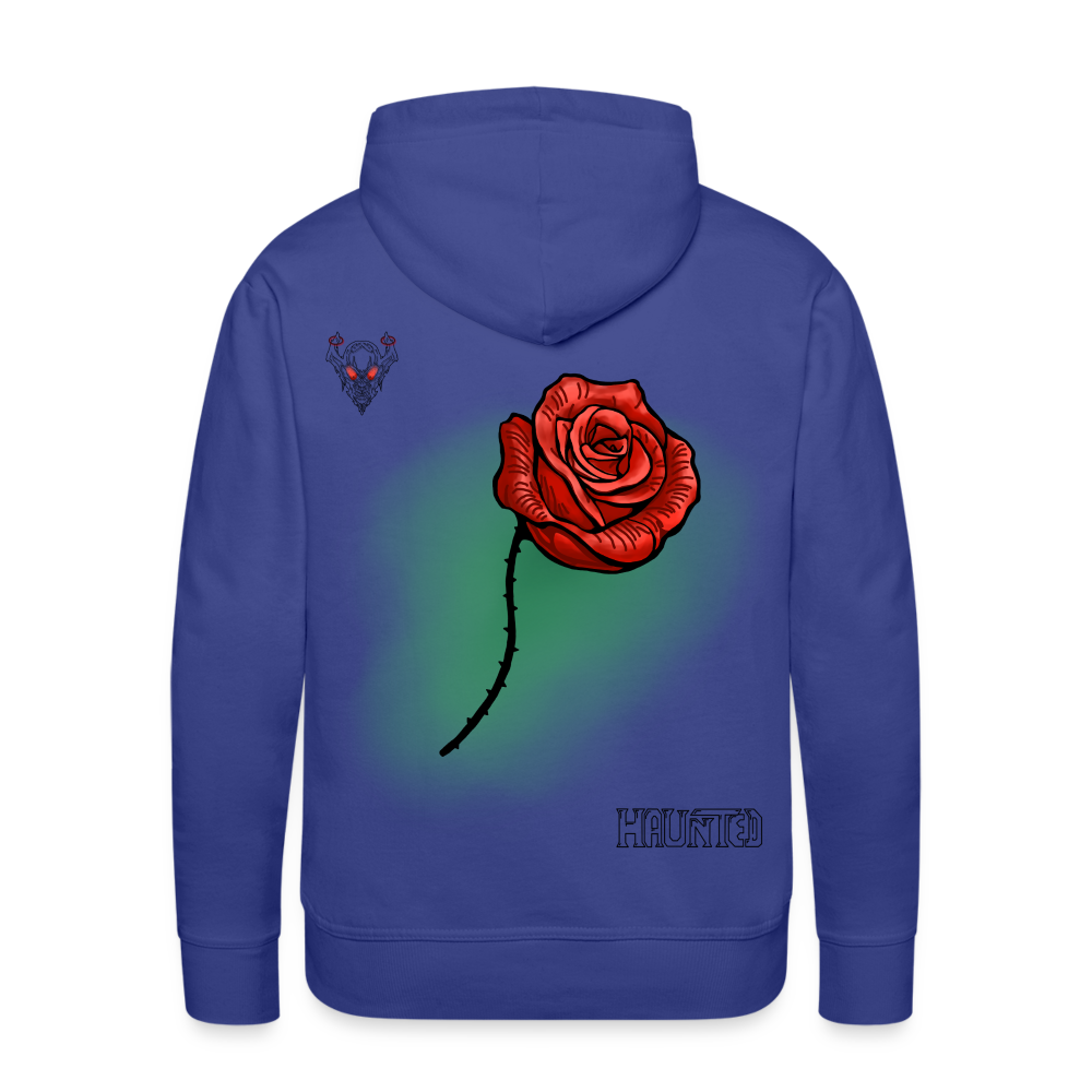 Men Hoodie Rose on Green 2 - Königsblau