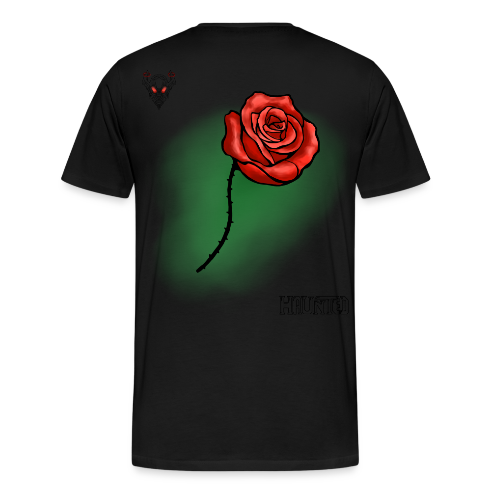 Man T-Shirt Rose on Green 1 - Schwarz