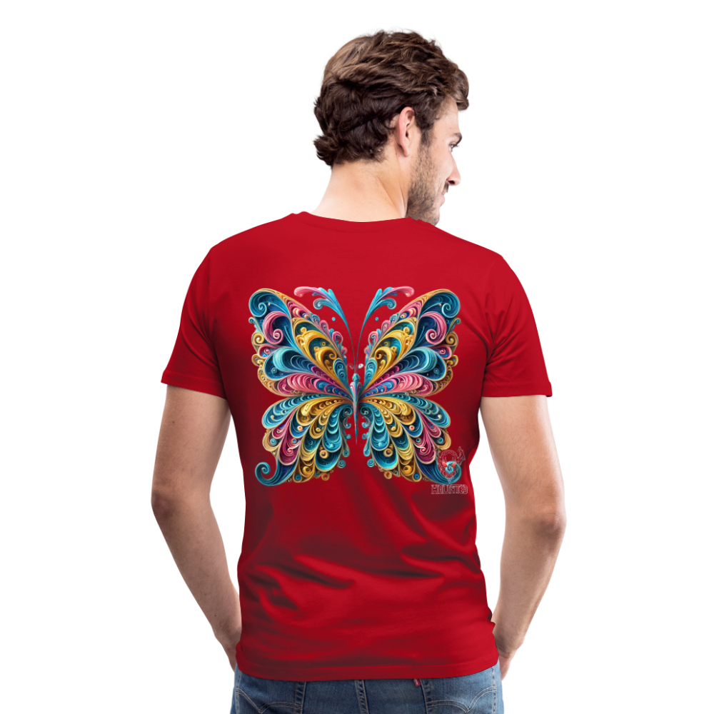 Men T-Shirt Whimsical Butterfly Harmony - Rot