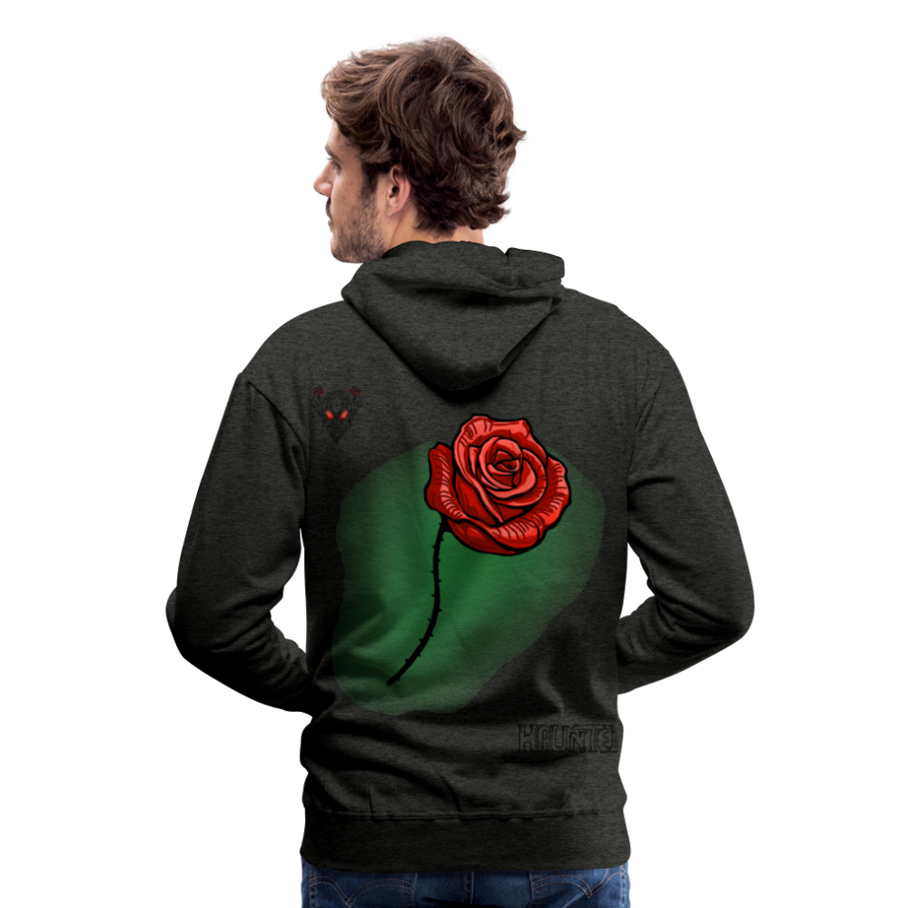 Men Hoodie Rose On Green 3 - Anthrazit