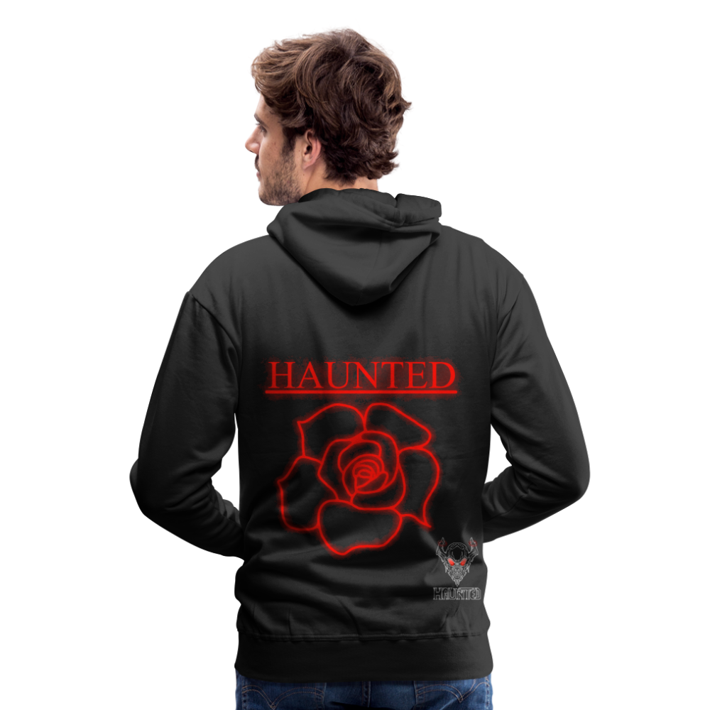 Men Hoodie Red Neon Rose - Schwarz