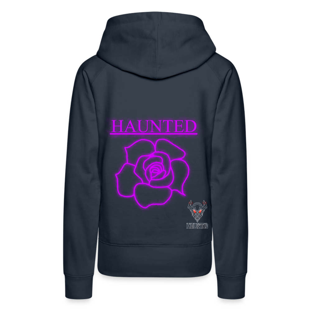 Women Hoodie Pink Neon Rose - Navy