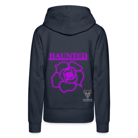 Women Hoodie Pink Neon Rose - Navy
