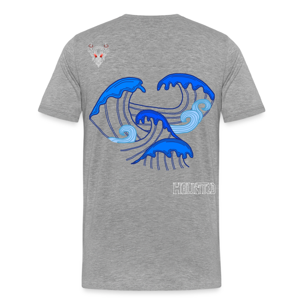Man T-Shirt Waves clean Light - Grau meliert