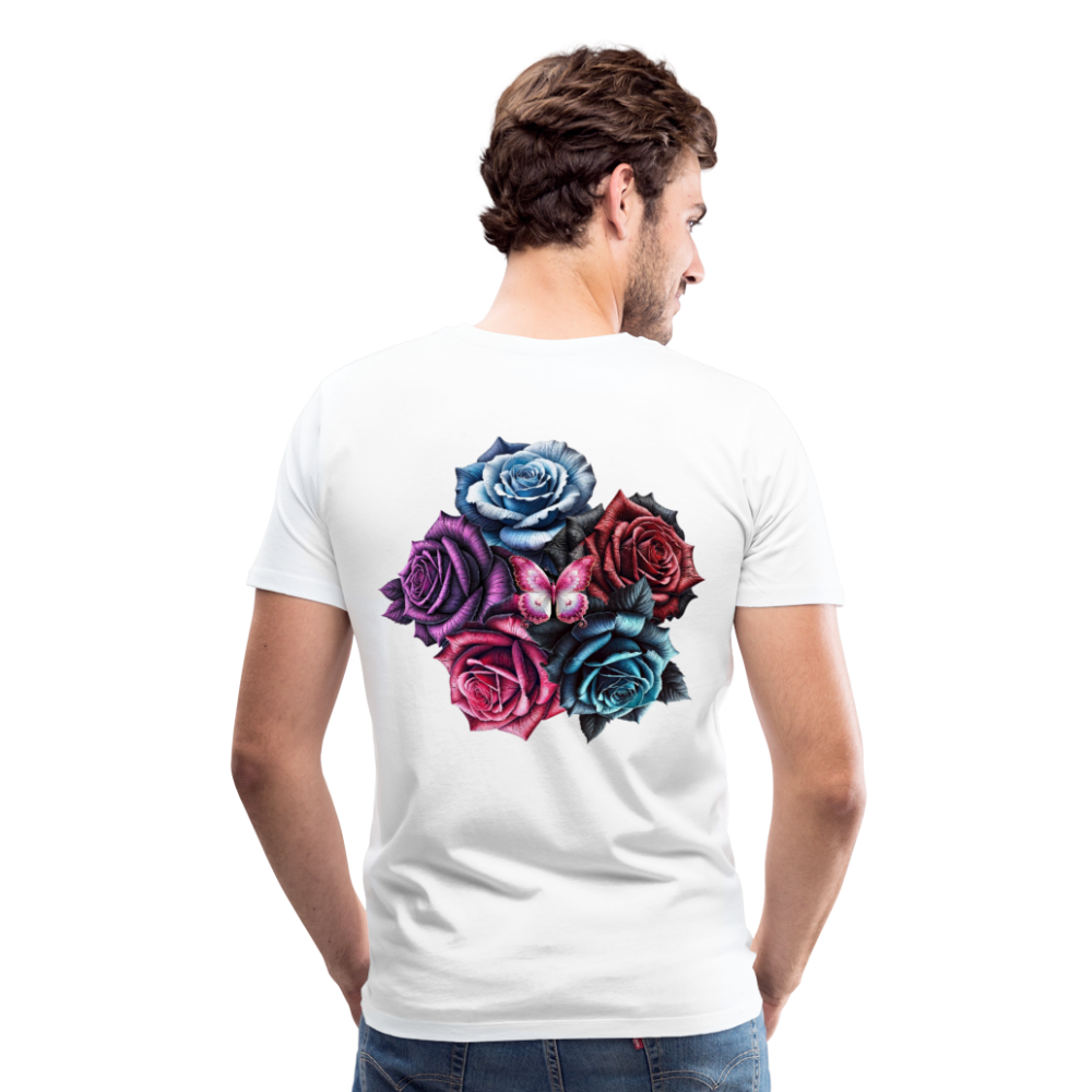 Men T-Shirt Rose Circle - Weiß
