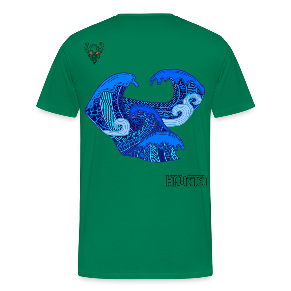 Man T-Shirt Waves Dark - Kelly Green