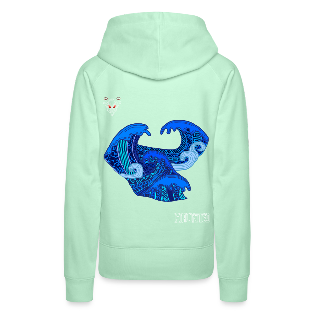 Woman Hoodie Waves Light - helles Mintgrün