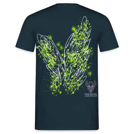 Men T-Shirt Poison Green Wings - Navy