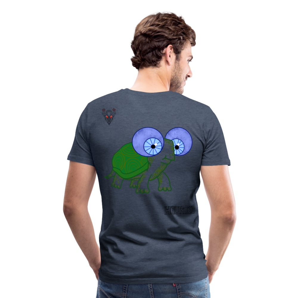 Man T-Shirt Turtle - Blau meliert