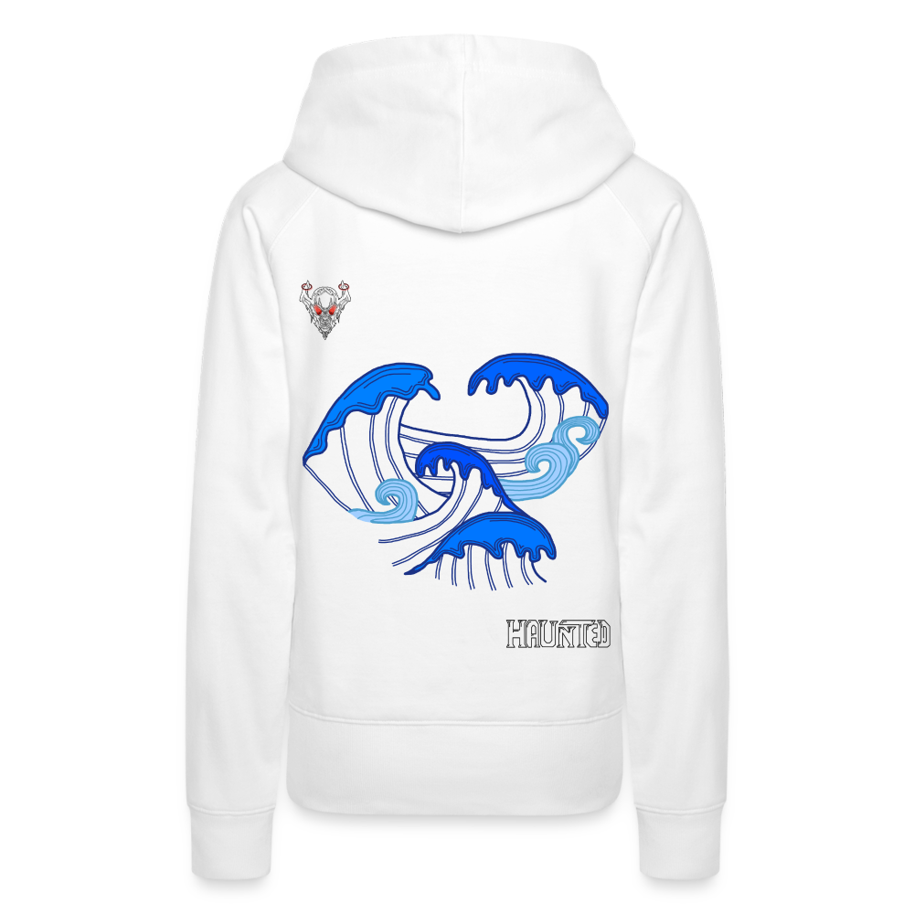 Woman Hoodie Waves clean Dark - Weiß