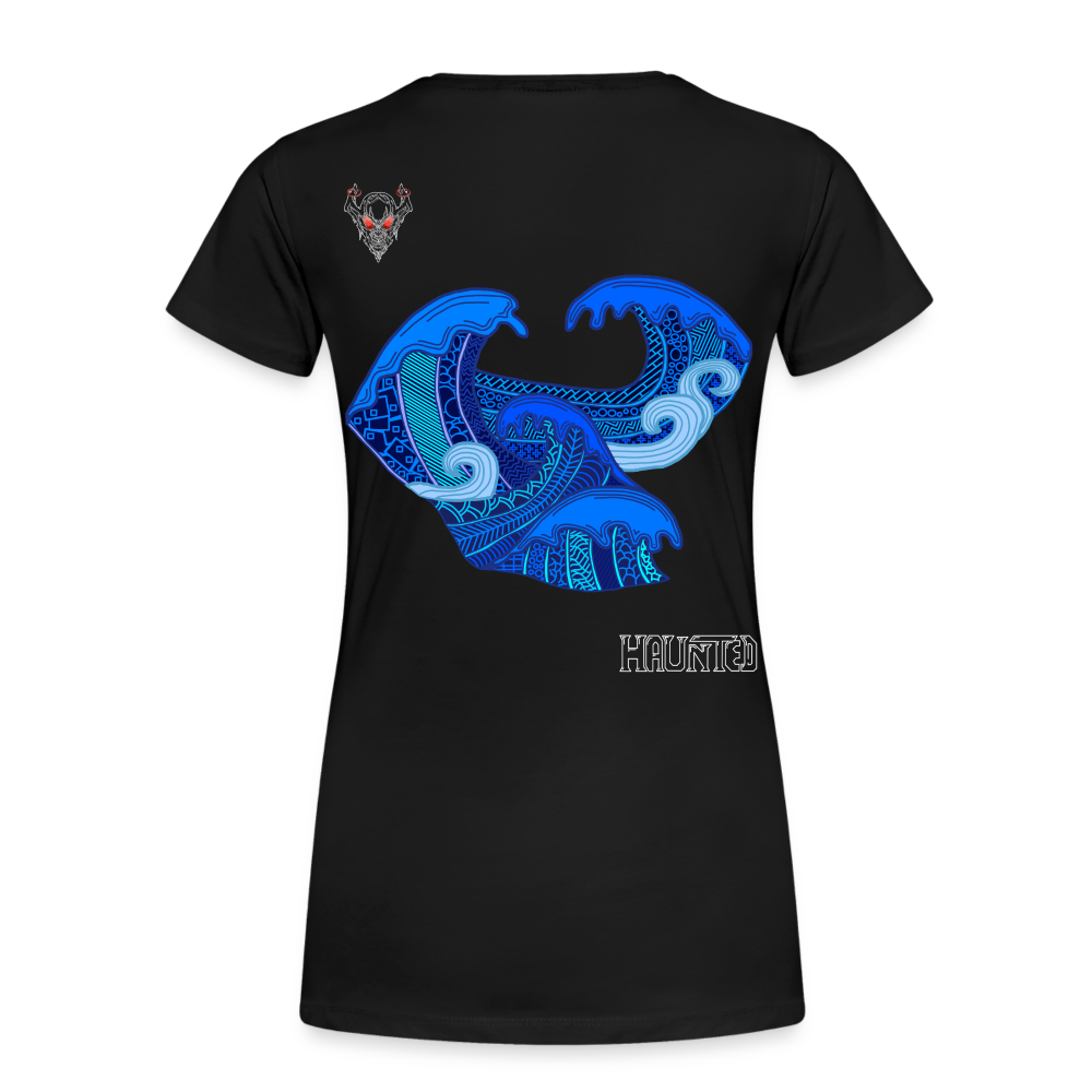 Woman T-Shirt Waves Light - Schwarz