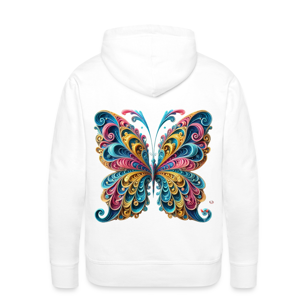 Men Hoodie Whimsical Butterfly Harmony - Weiß