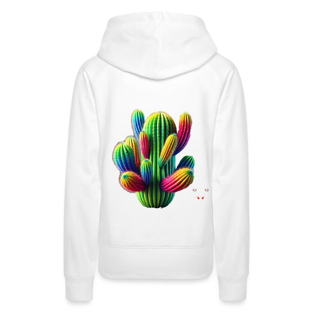 Woman Hoodie Prismatic Cactus Bloom - Weiß