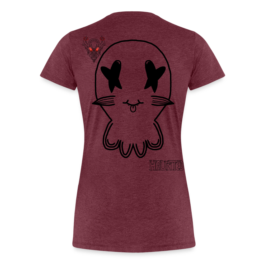 Woman T-Shirt Ghost No Doodle Dark - Bordeauxrot meliert