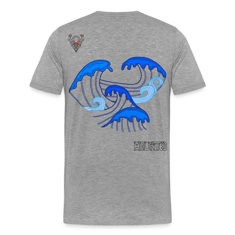 Man T-Shirt Waves clean Dark - Grau meliert