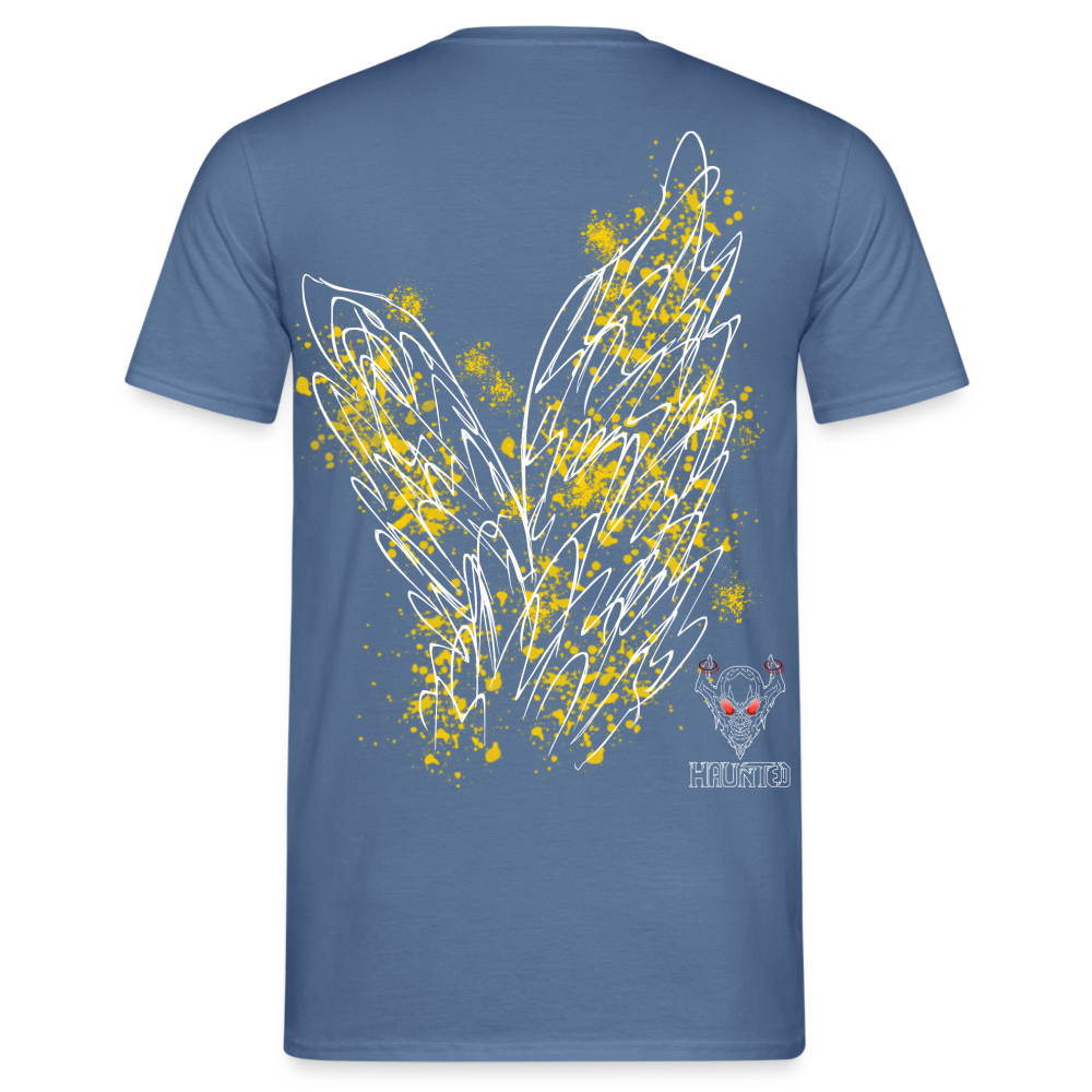 Men T-Shirt Yellow Wings - Taubenblau 
