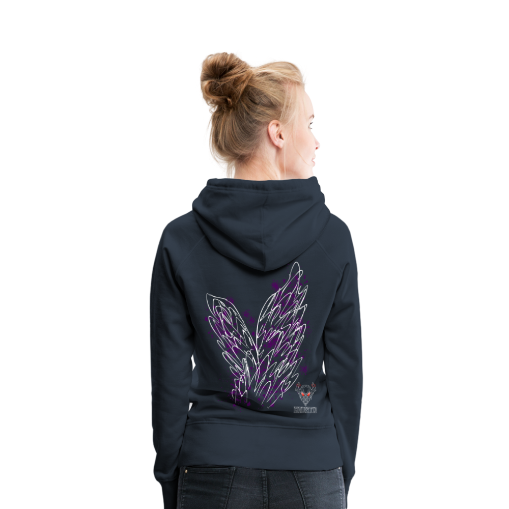 Women Hoodie Purple Wings - Navy