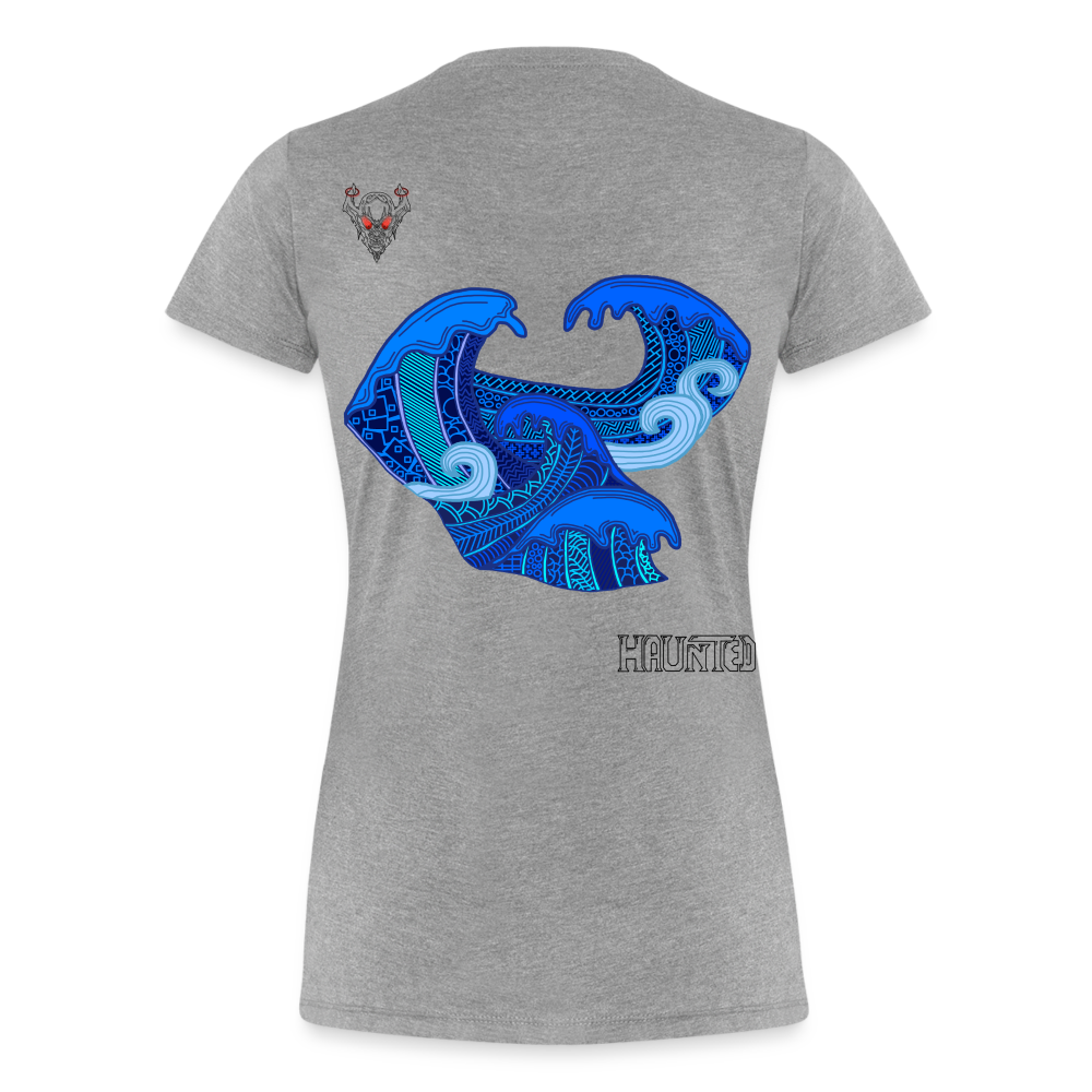 Woman T-Shirt Waves Dark - Grau meliert