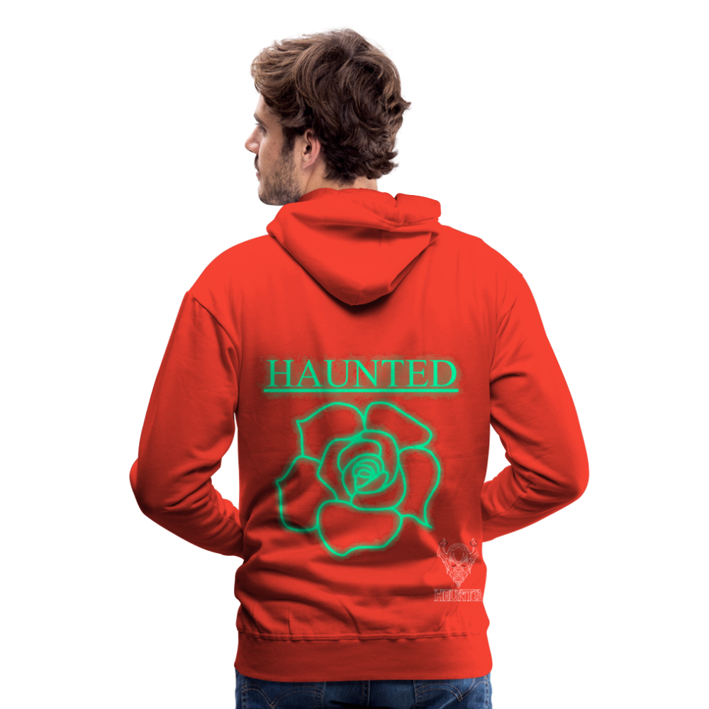 Men Hoodie Turquoise Neon Rose - Rot