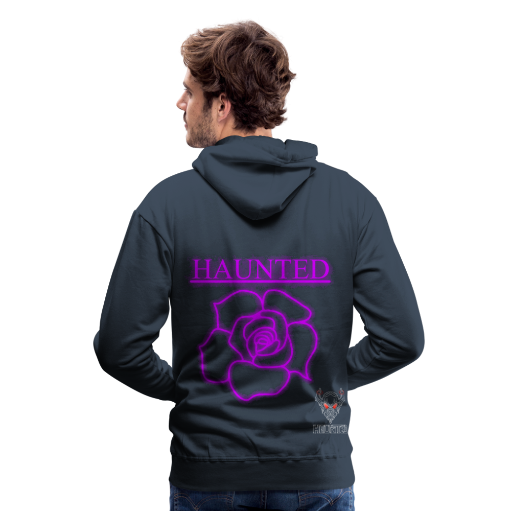 Men Hoodie Pink Neon Rose - Navy