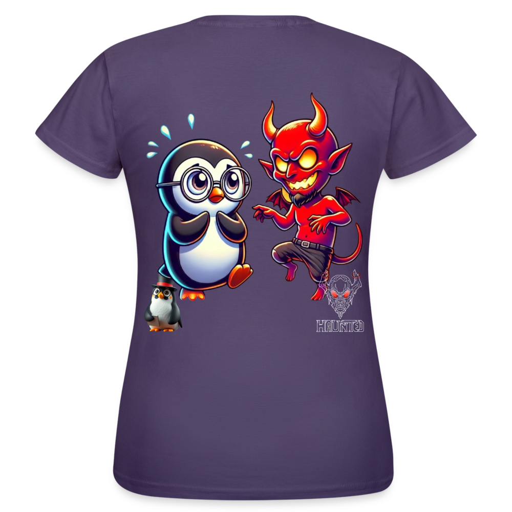 Women T-Shirt Dancing with Devil - Dunkellila