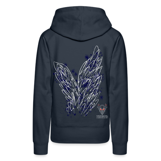 Women Hoodie Dark Blue Wings - Navy