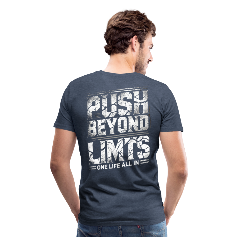 Men T-Shirt Push Beyond Limits - Blau meliert