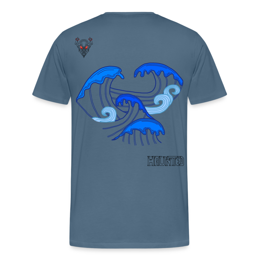 Man T-Shirt Waves clean Dark - Blaugrau