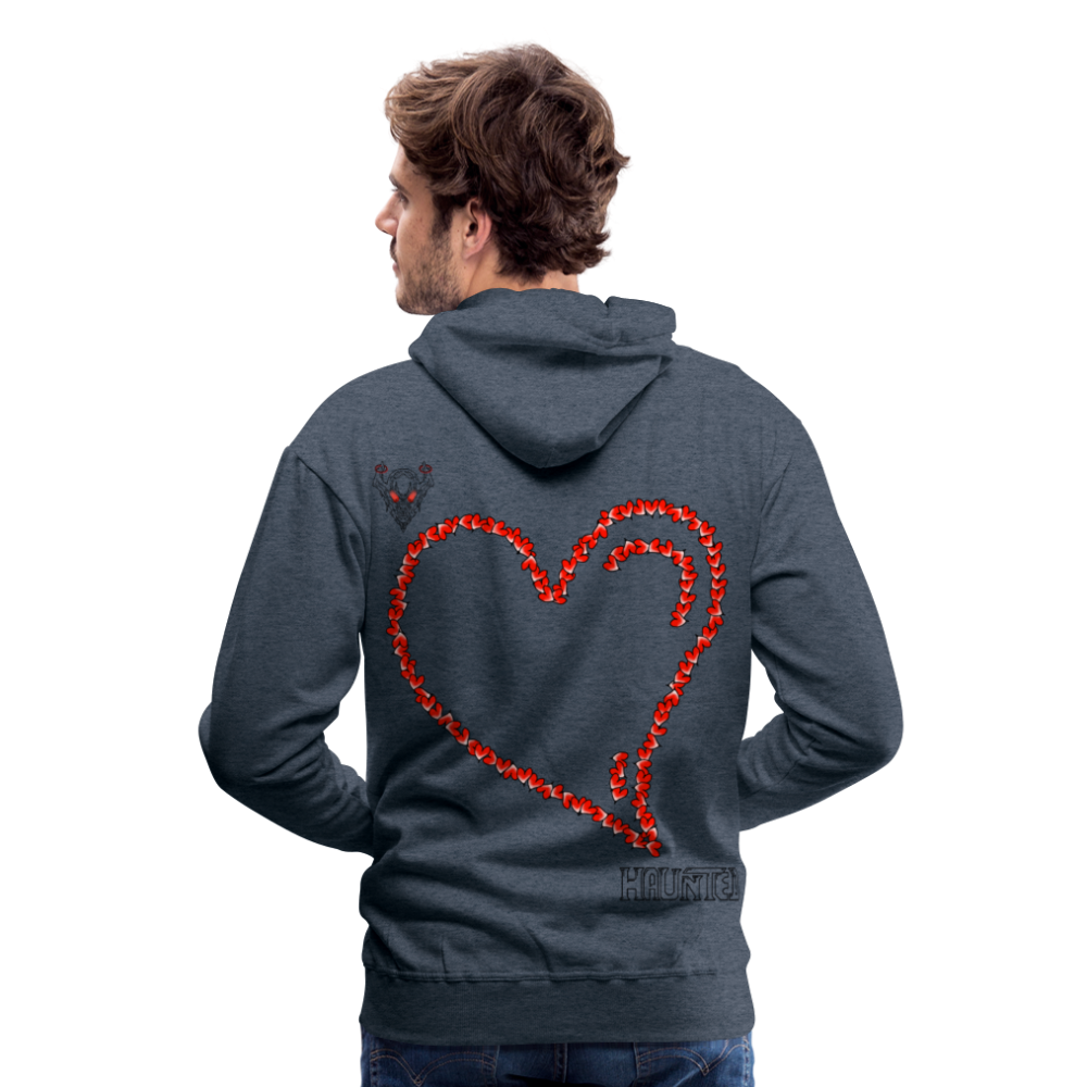 Man Hoodie Hearts Dark - Jeansblau