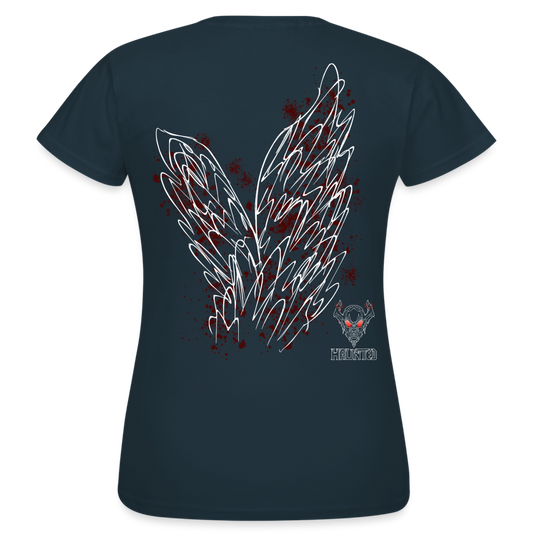 Women T-Shirt Dark Red Wings - Navy
