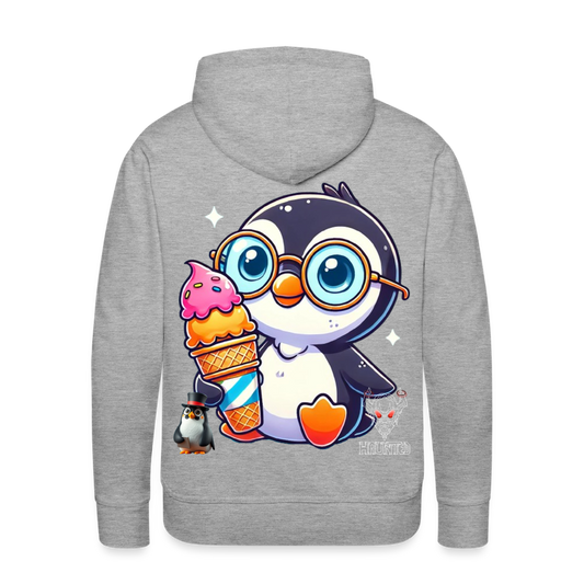 Men Hoodie KasPenguin with Ice - Grau meliert