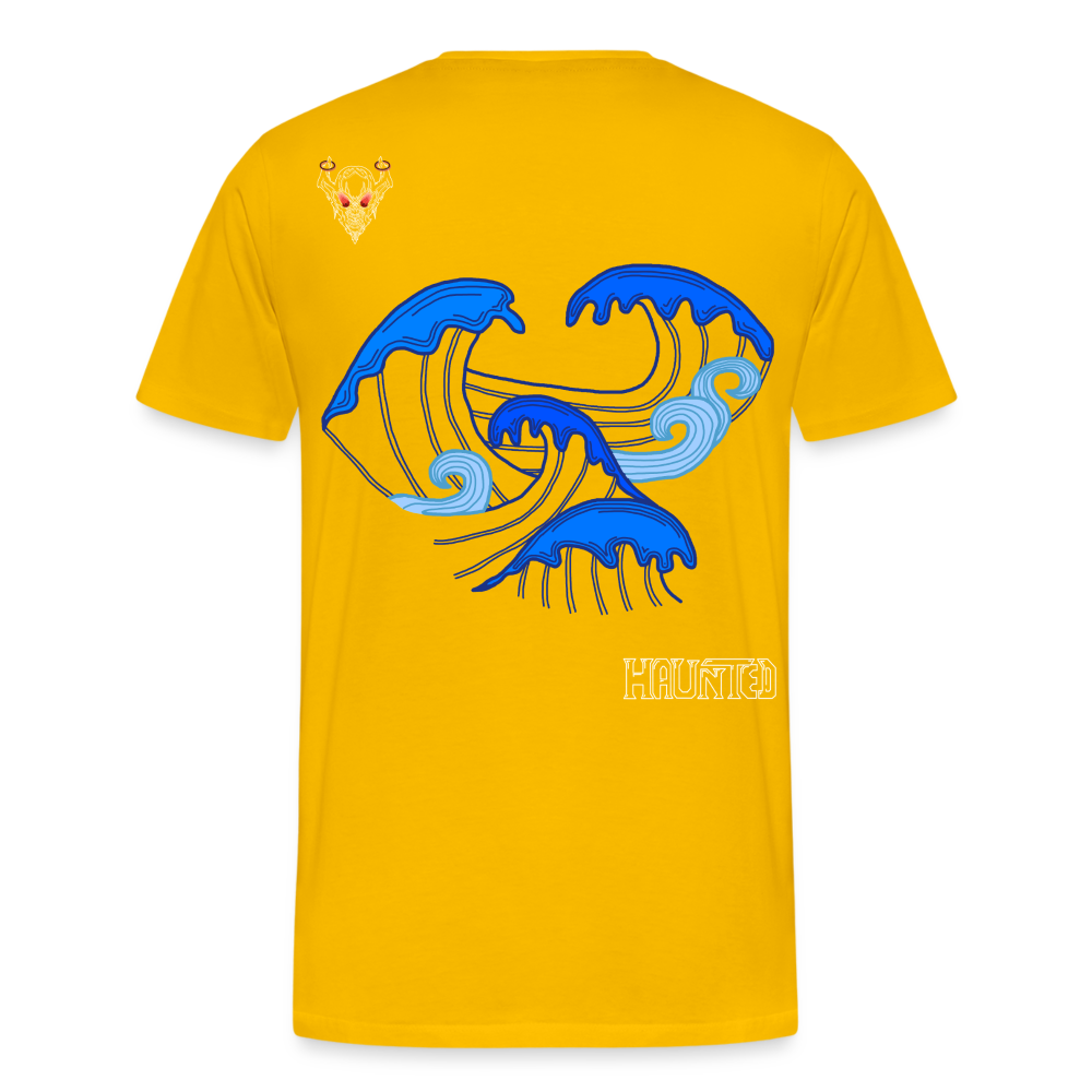 Man T-Shirt Waves clean Light - Sonnengelb