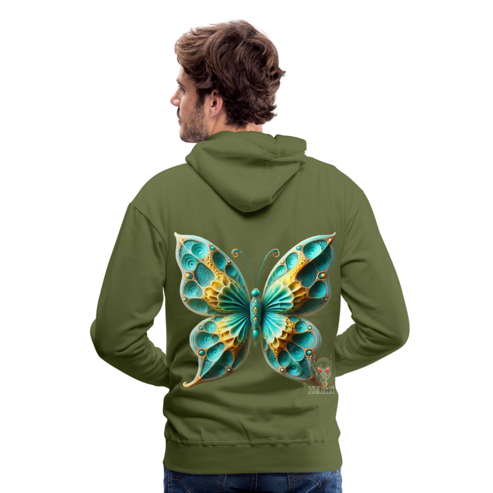 Men Hoodie Aqua Wing Symphony - Olivgrün