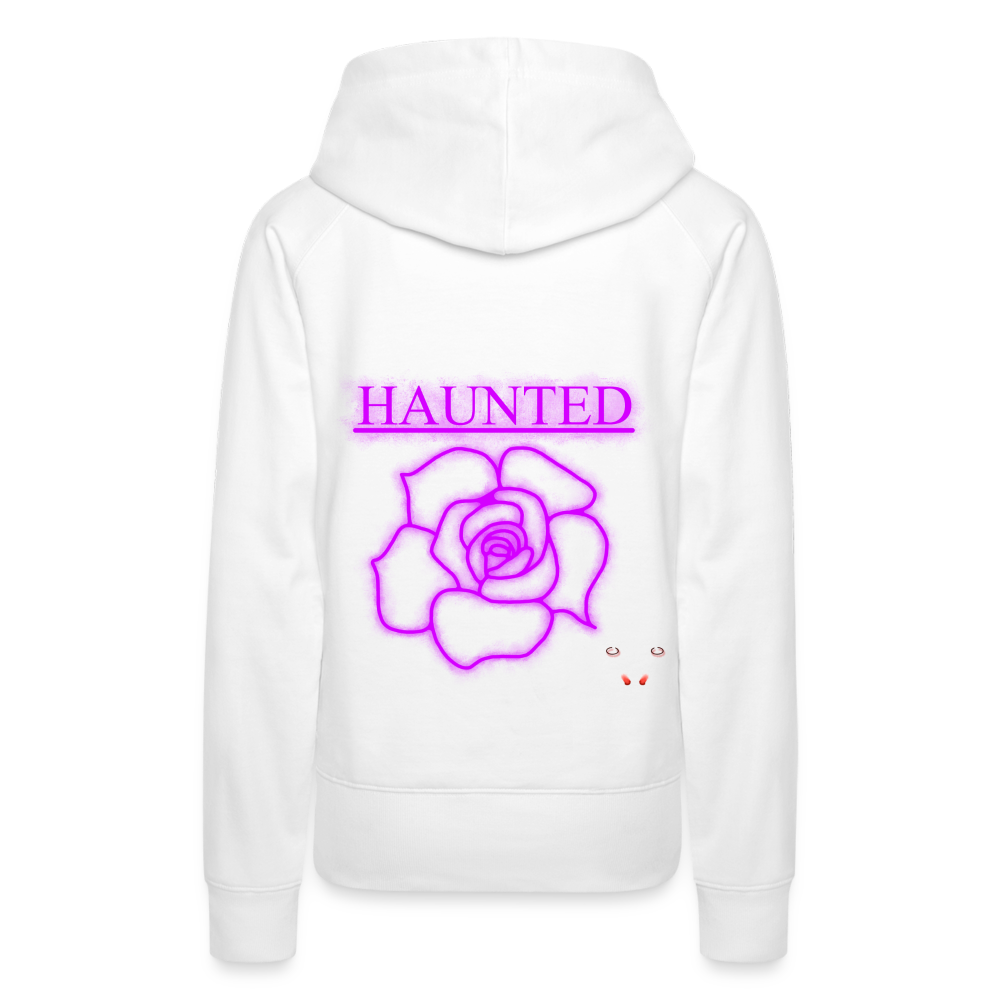 Women Hoodie Pink Neon Rose - Weiß