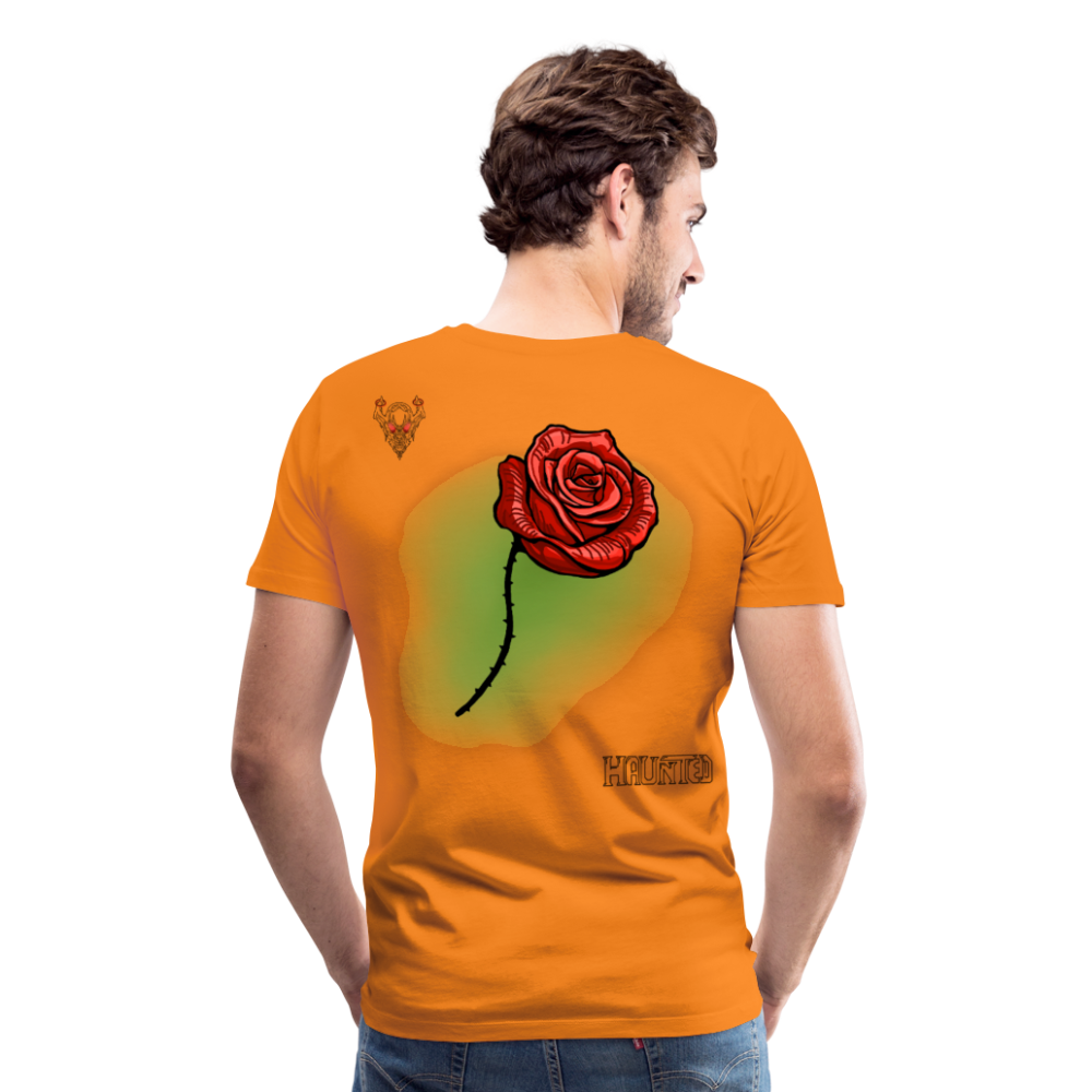 Man T-Shirt Rose on Green 3 - Orange
