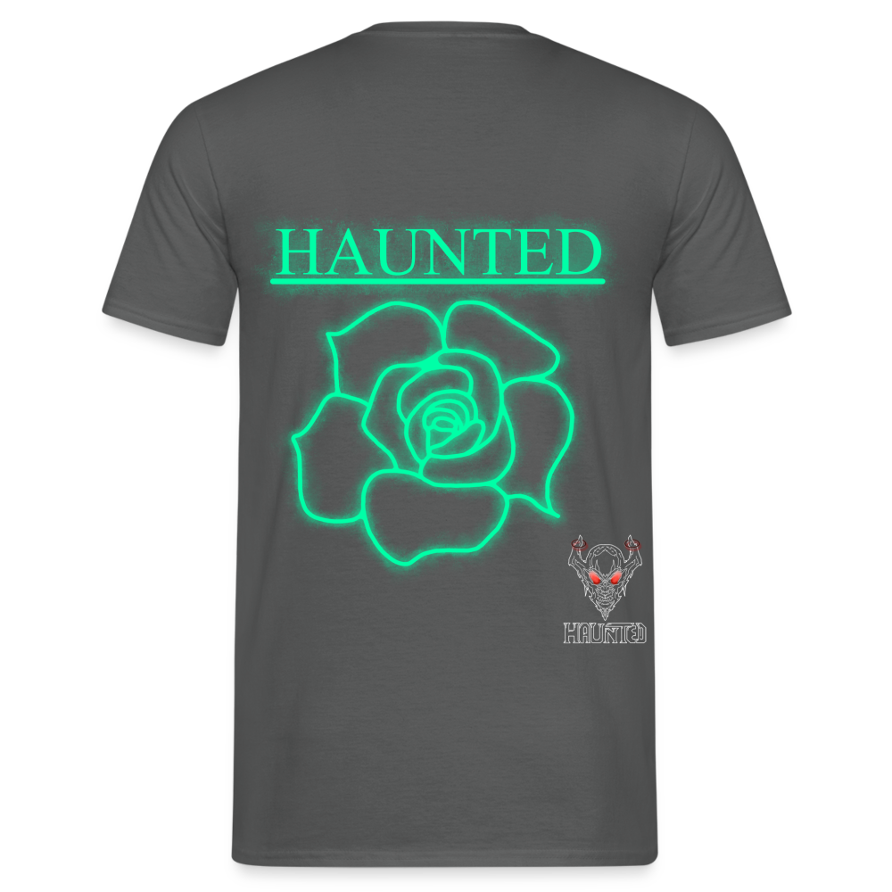 Men T-Shirt Turquoise Neon Rose - Anthrazit