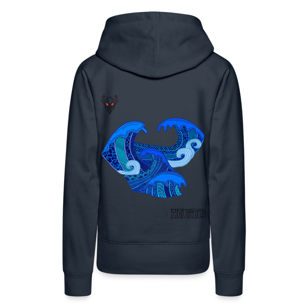 Woman Hoodie Waves Dark - Navy