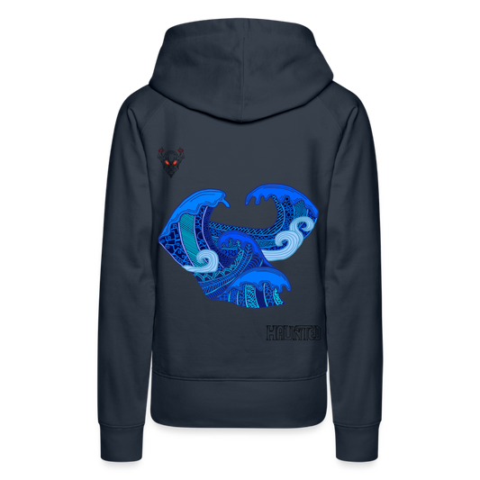 Woman Hoodie Waves Dark - Navy