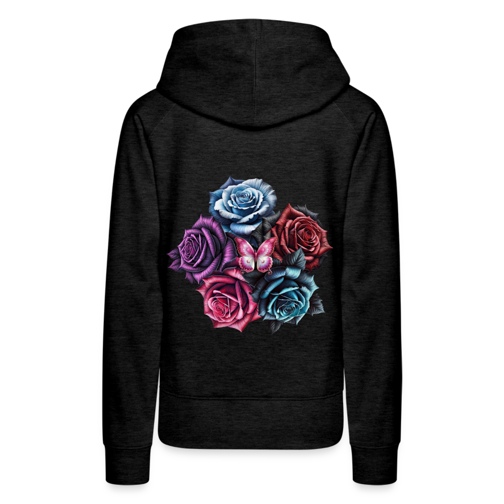 Women Hoodie Rose Circle - Anthrazit
